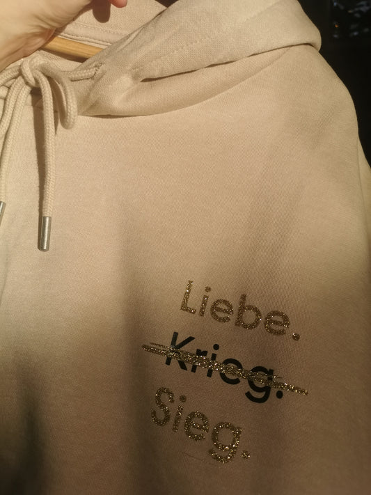 Pullover print liebe krieg sieg
